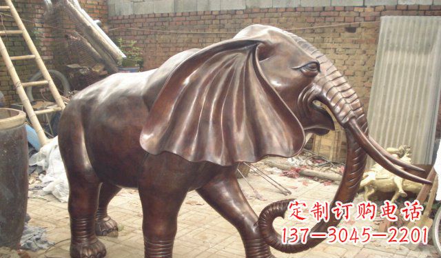 南京公园大象铸铜动物铜雕
