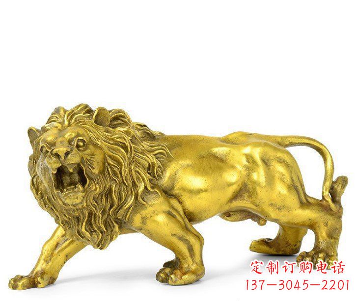 南京公园动物黄铜鎏金狮子铜雕塑