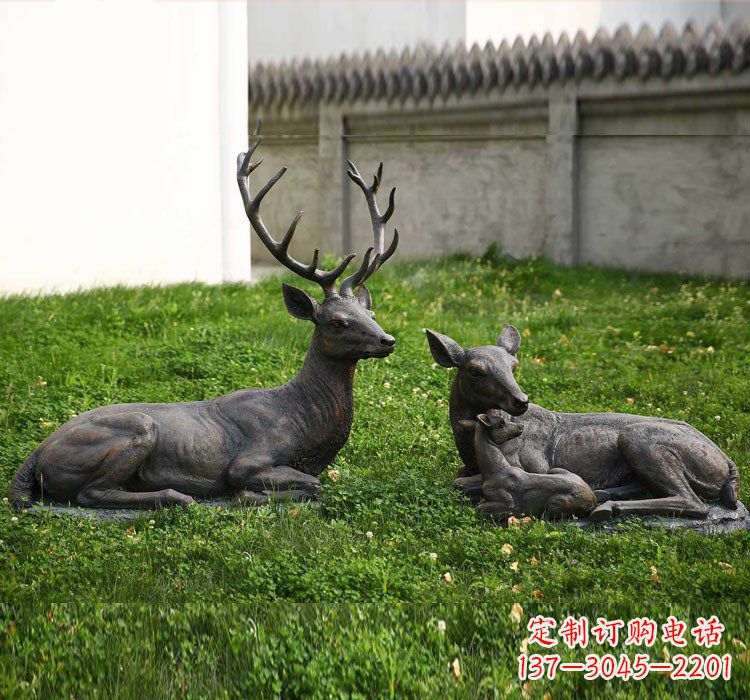 南京精美梅花鹿铜雕