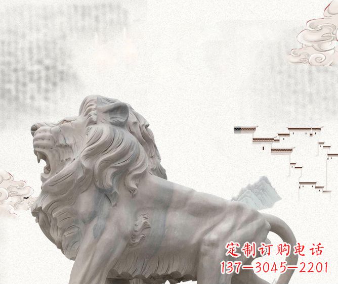 南京公园动物欧式石狮子雕塑