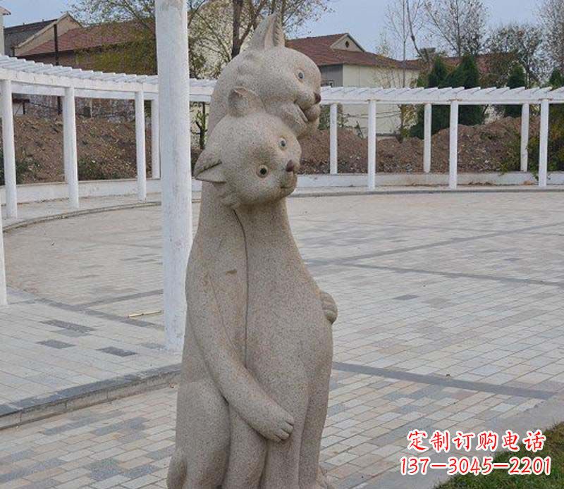 南京精美小猫石雕,让您的公园更加美丽