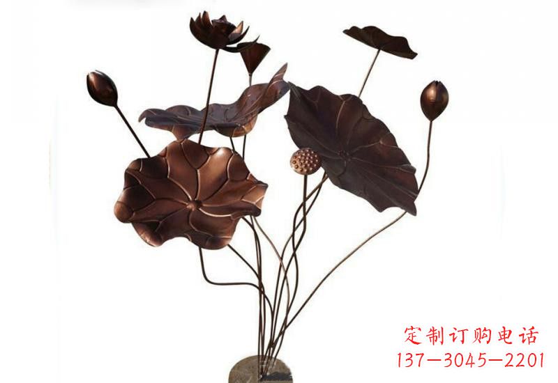 南京传承经典,锻铜荷花雕塑
