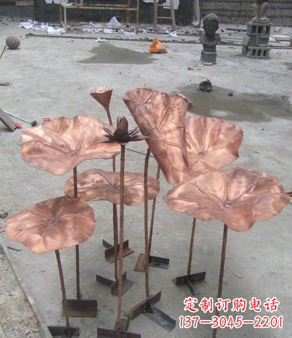 南京中领雕塑荷花锻铜雕塑