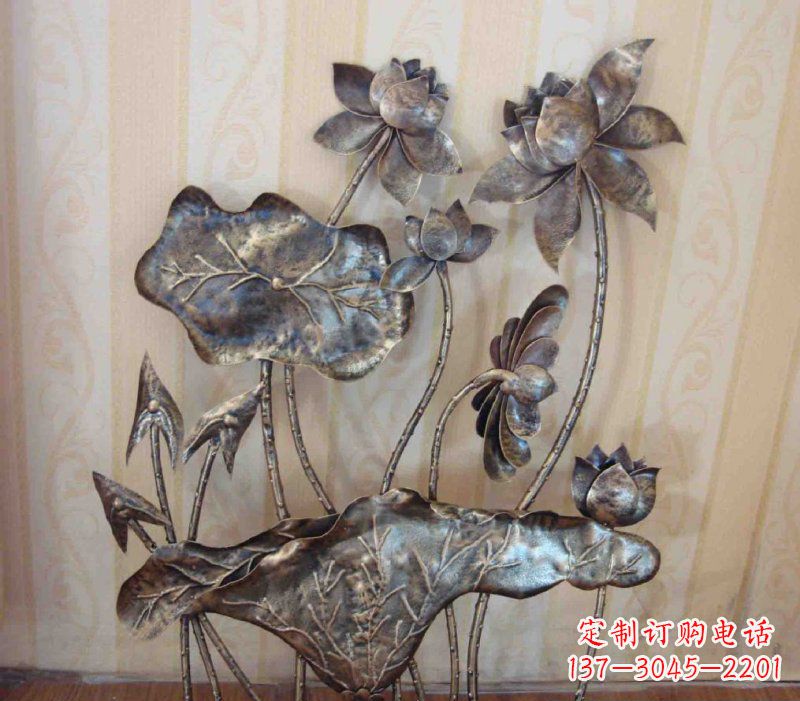 南京中领雕塑精美莲花锻铜雕塑景观