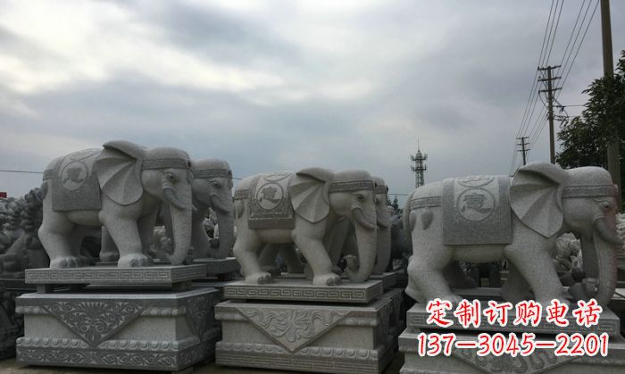南京公园仿古大象动物石雕