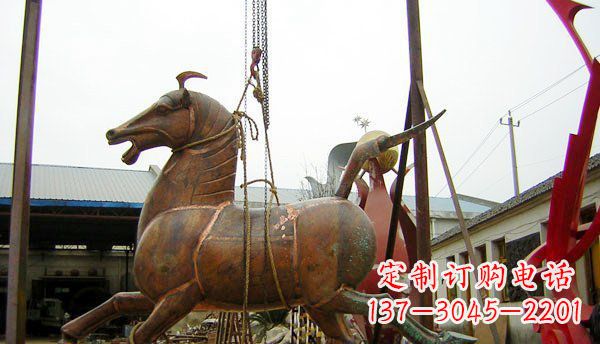 南京公园仿古马动物铜雕