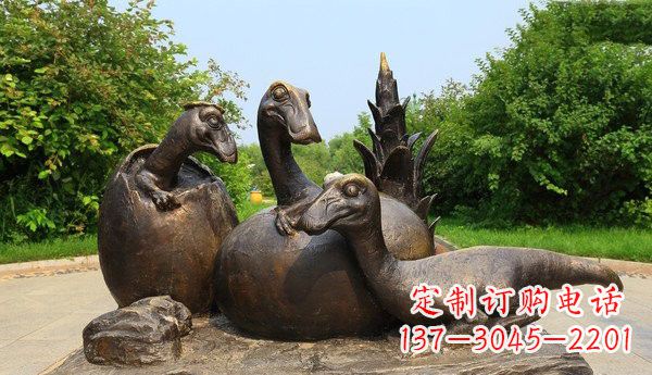 南京公园仿真恐龙铜雕