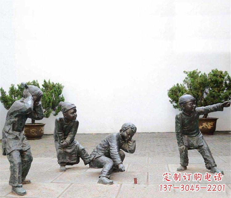 南京公园放鞭炮的小孩小品铜雕