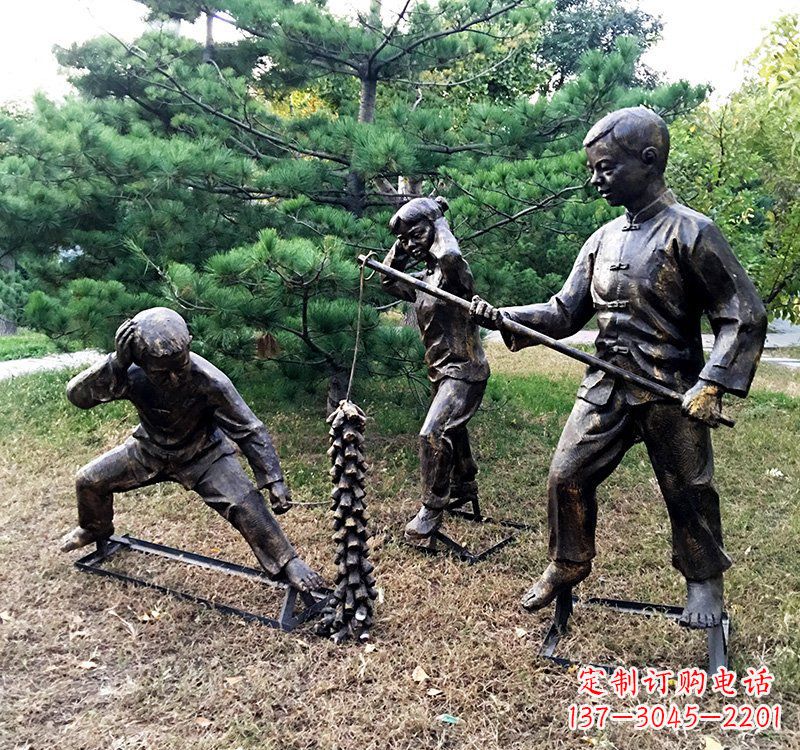 南京优雅精致的儿童铜雕