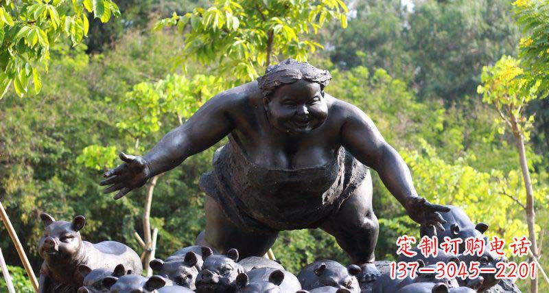 南京萌萌哒小女孩铜雕