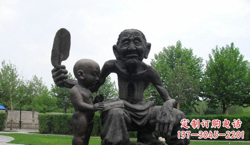 南京温馨老人铜雕