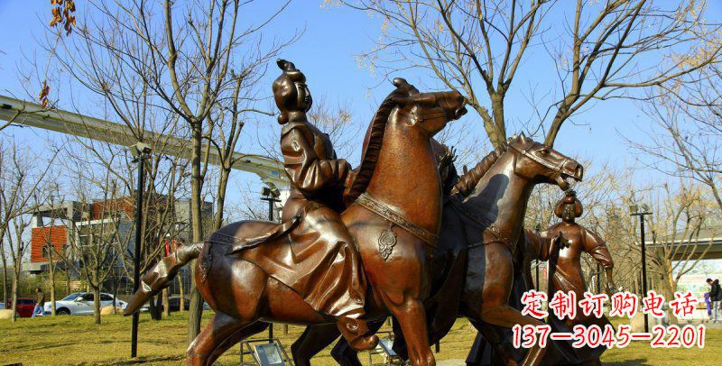 南京汇聚雅致的古典艺术——高端古典女子骑马铜雕