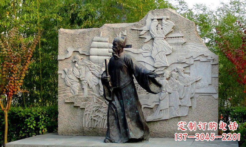 南京公园海瑞古代名人人物铜雕