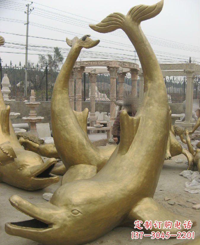 南京海豚铜雕 精美装饰