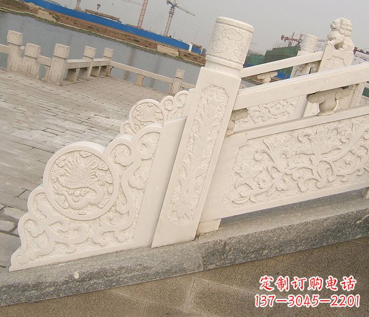 南京汉白玉精美园林栏板雕塑