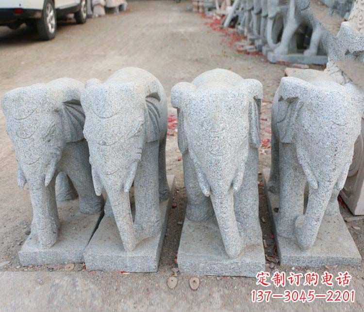 南京公园吉祥如意大象动物石雕