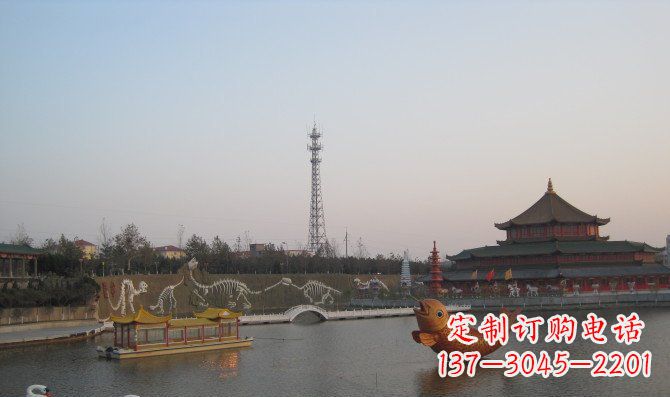 南京静谧自然,金鱼铜雕精美绝伦