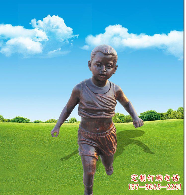 南京优雅玻璃钢仿铜儿童雕塑