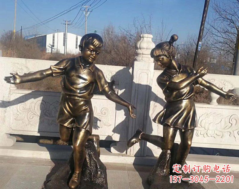 南京新颖花篮儿童铜雕