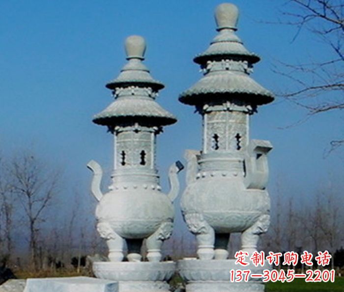 南京公园景观仿古石雕香炉