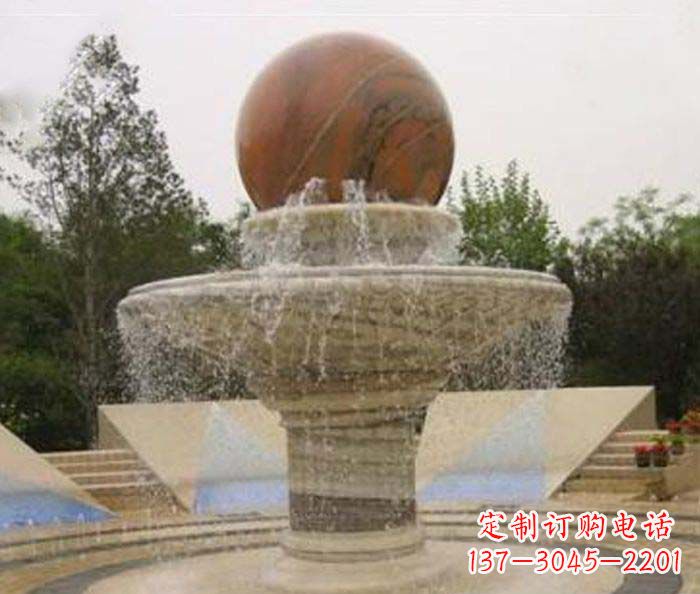 南京公园景观风水球喷泉石雕 (2)