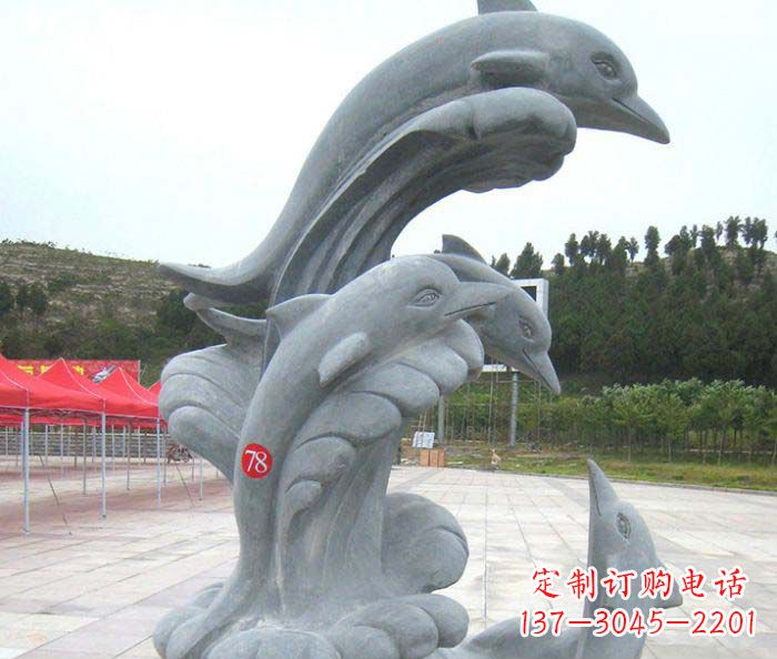 南京精美海豚雕塑 烘托您的公园景观