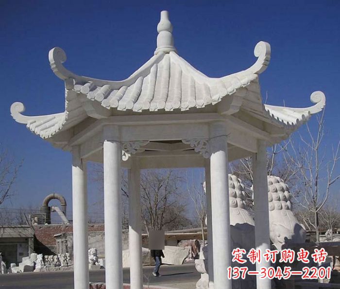 南京汉白玉凉亭石雕