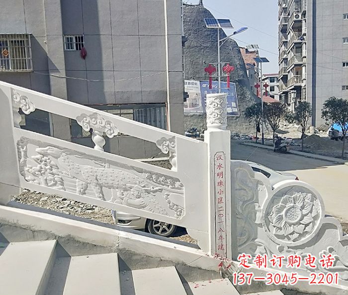 南京汉白玉石雕栏板，唯美园林装饰
