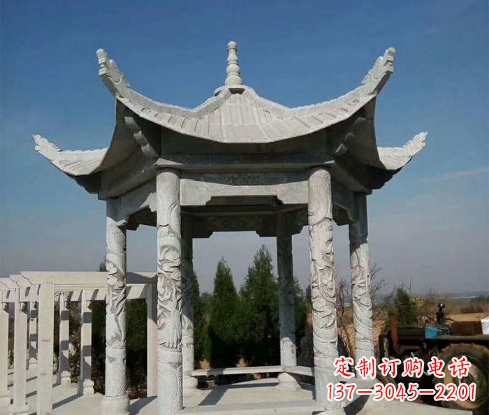 南京六角凉亭石雕精美雕塑