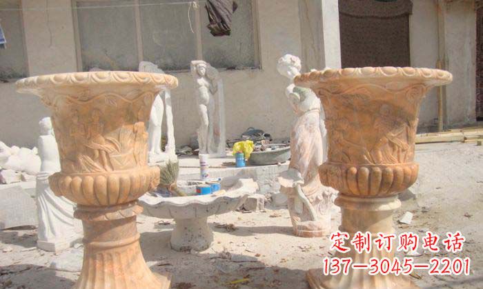 南京红花盆石雕艺术雕塑