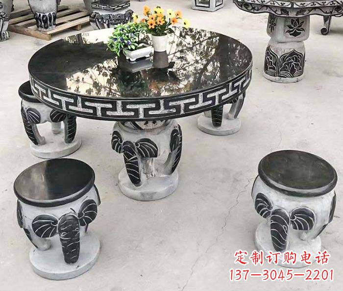南京公园景观圆形石桌凳