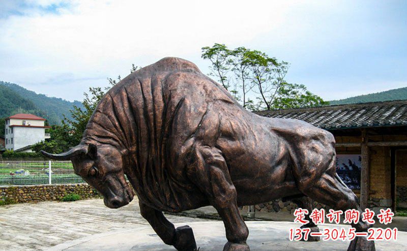南京公园开荒牛动物铜雕