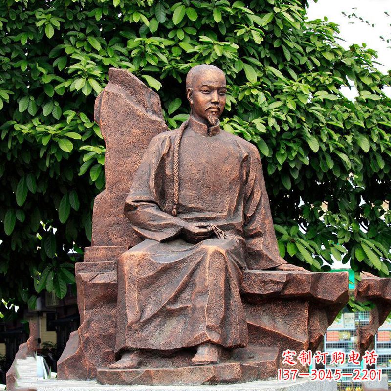 南京公园历史名人清朝医学家叶天士纯铜雕像