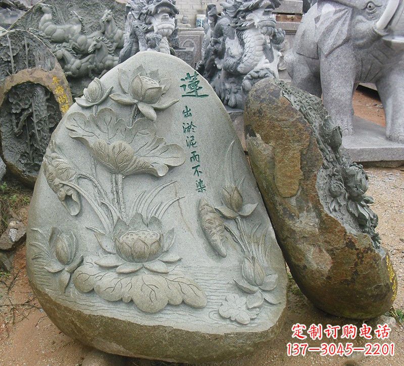 南京以莲花为灵感的浮雕艺术