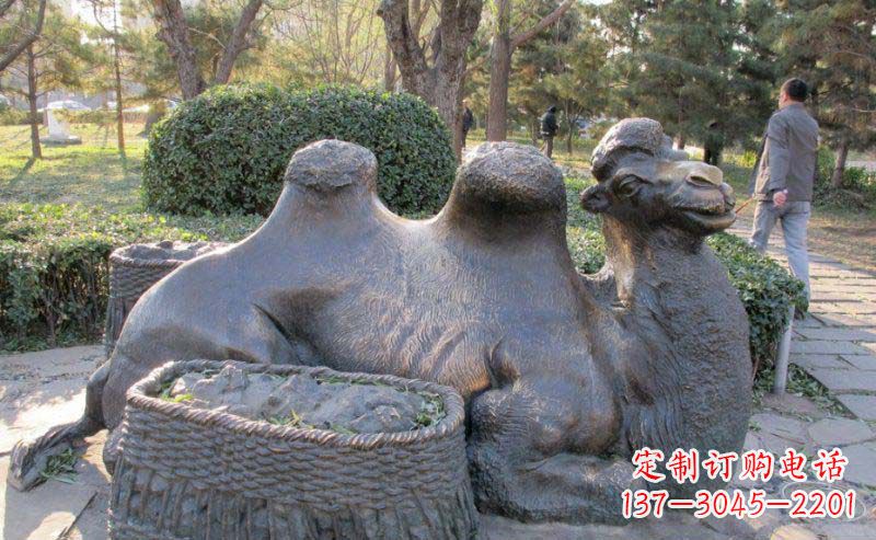 南京公园骆驼动物铜雕