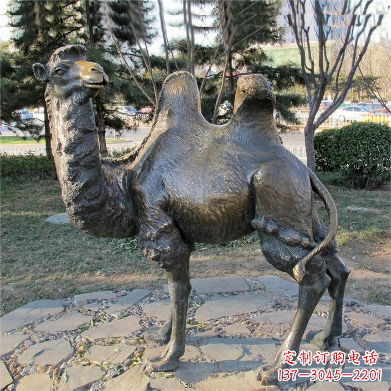 南京公园骆驼动物铜雕摆件