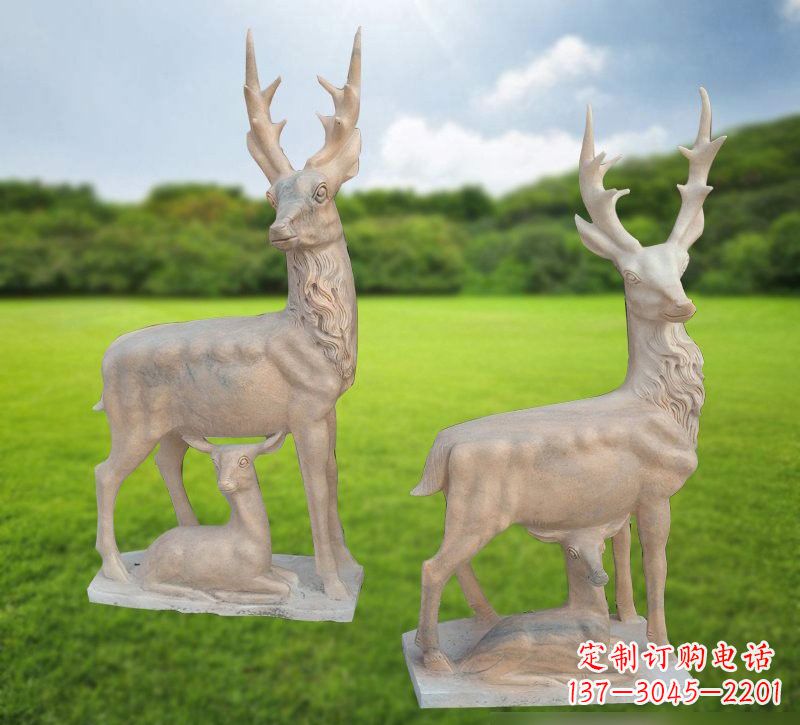 南京优质工艺 梅花鹿石雕