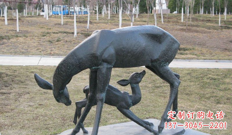 南京高档铜雕动物母子鹿