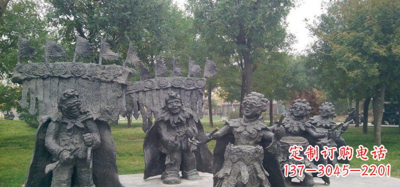 南京领雕塑扭秧歌老人铜雕