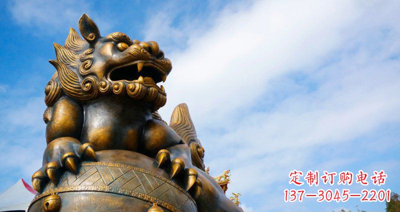 南京大型铜雕狮子景观装置