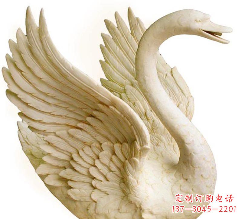 南京公园喷水天鹅石雕