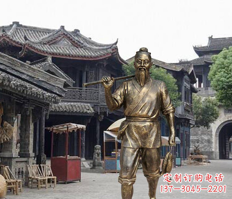 南京中领雕塑典雅渔夫铜雕