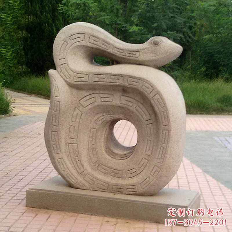南京砂岩动物蛇雕塑