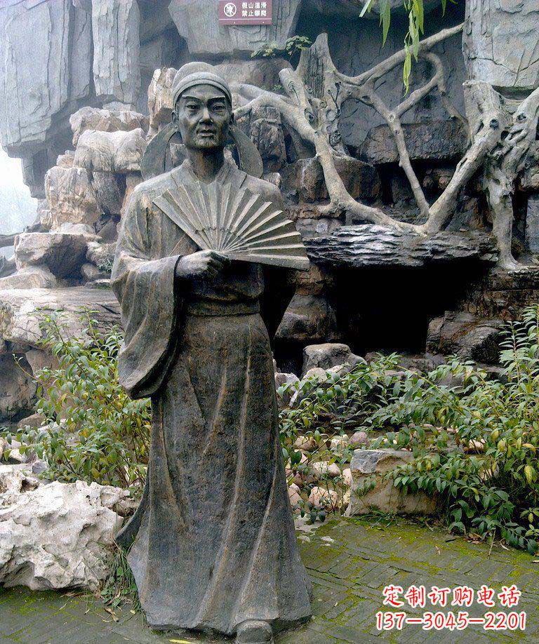 南京公园诗人杜甫古代人物铜雕