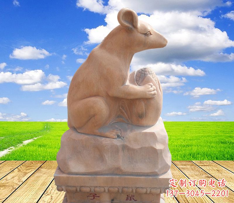 南京中领雕塑定制的老鼠石雕
