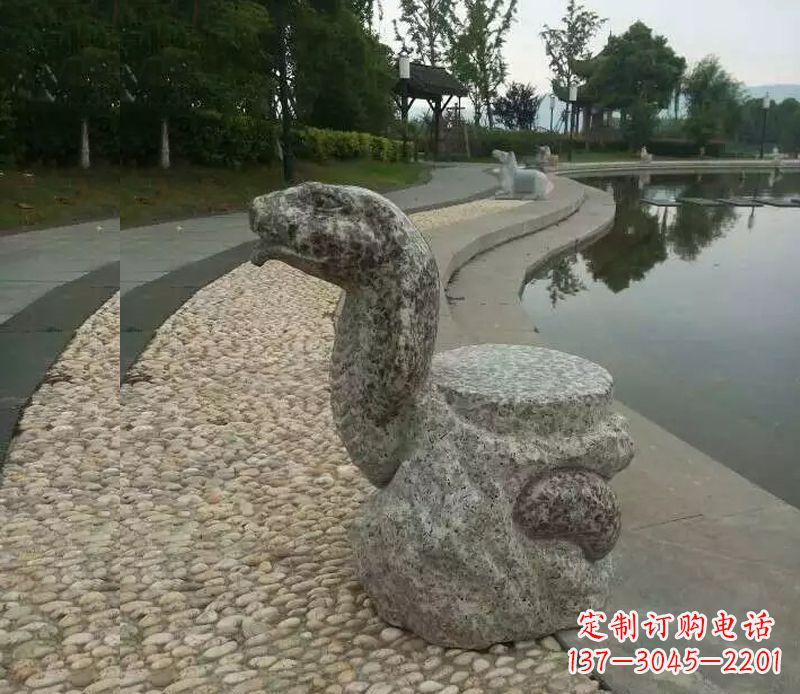 南京中领雕塑-十二生肖蛇石雕