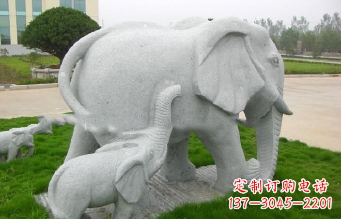 南京公园石雕母子大象
