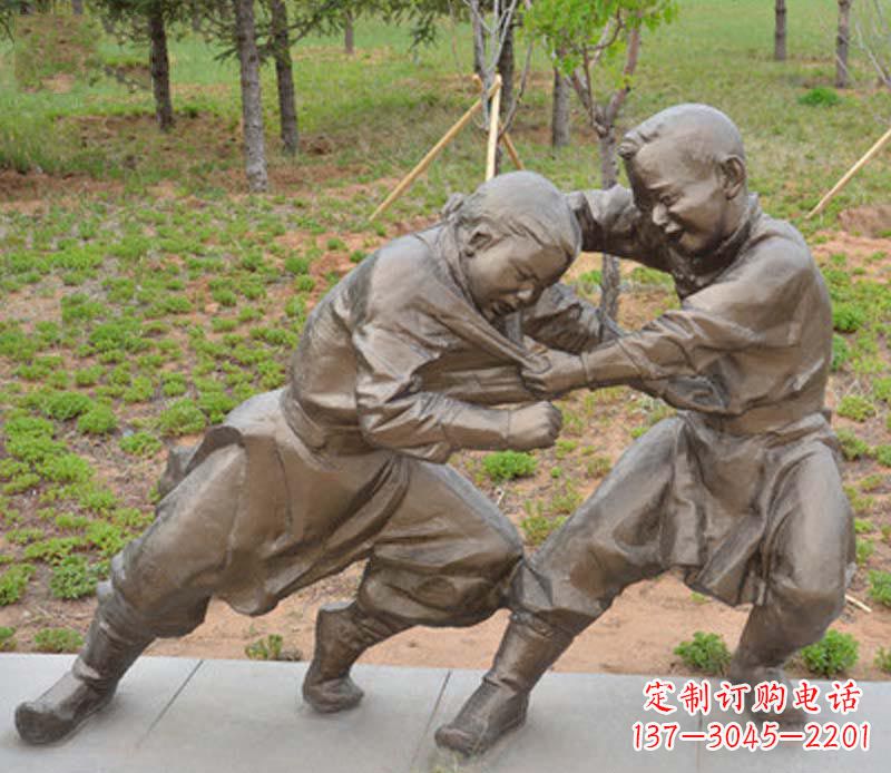 南京精致雕塑小男孩铜雕