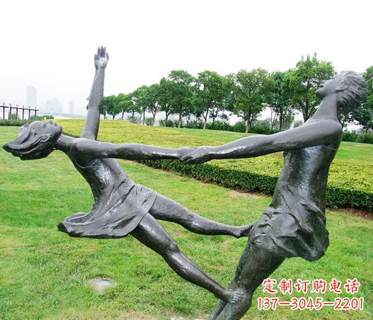 南京中领雕塑定制风姿绰约的女孩铜雕