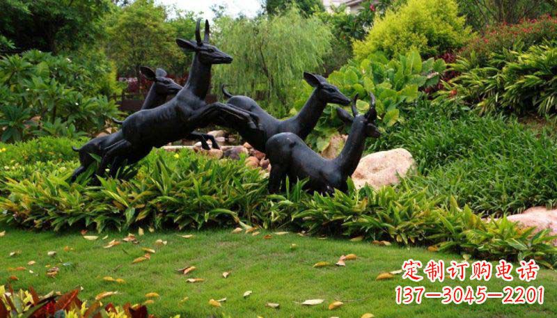 南京活力无限的动物铜雕